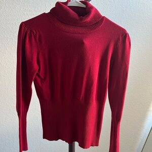 Turtleneck sweater red wine